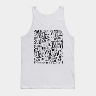 U - Typography (Black) Tank Top